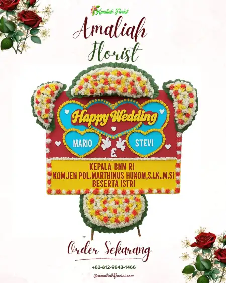 Papan Bunga Pernikahan Samiran